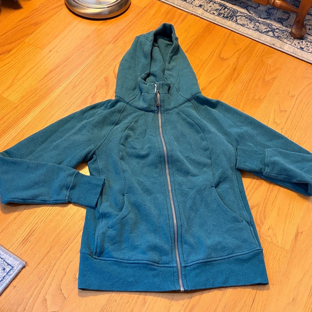 Lululemon Scuba Hoodie *Light Cotton Fleece Heather Desert teal size 10 LW4ANS